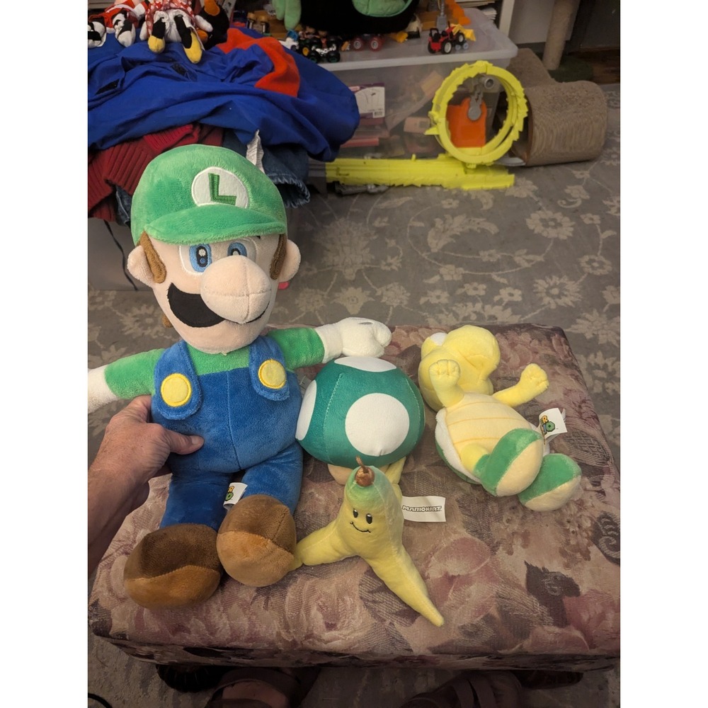 Super Mario Luigi Plush Lot Nintendo Super Mario Kart Banana Mushroom Koopa